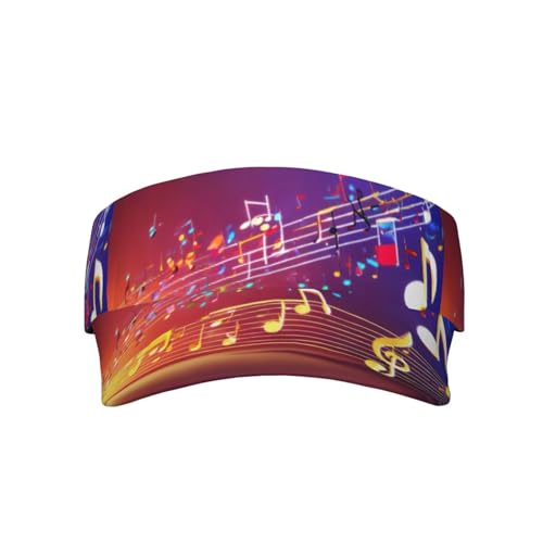 Oudrspo Colorido Notas Musicales Imprimir Deporte Visera Sombreros Ajustable Vacío Top Sombreros Mujeres Hombres Viseras Sombrero para Hombres