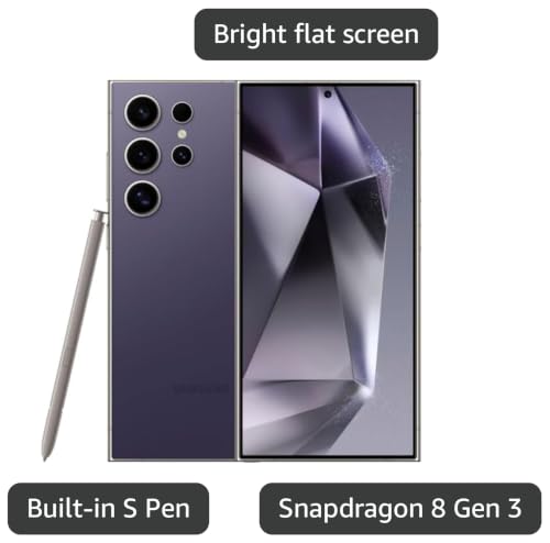 Image of Samsung Galaxy S24 Ultra 5G, 256GB, Titanium Violet - Unlocked (Renewed)