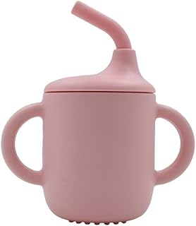 AM Products | Baby Sippy Cups | Toddler Cups | No spill silicone bottle top spout | straw Cups for Babies | straw sippy cup | Spill proof cups for kids | silicone sippy cup lids| (Pink)