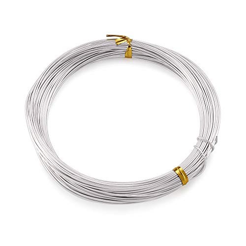 Pandahall 65.6 Feet Aluminum Wire Flexible 0.8mm/20gauge Metal Artistic Beading Wire for Floral Jewelry Making (Silver)