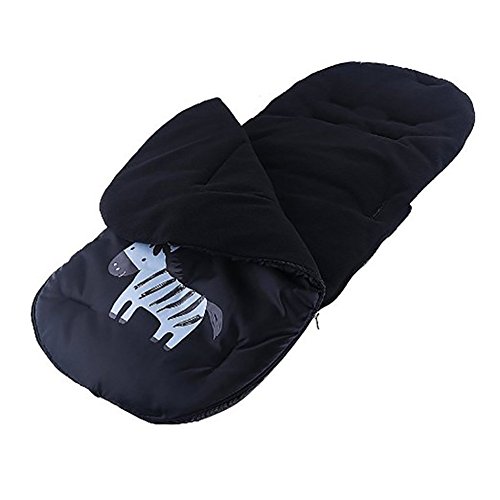 Universal Winterfußsack für Kinderwagen Buggy Jogger, Extra dicker Fußwärmer für Baby Kleinkind Draussen Polar Fleece Polar Fleece Gefüttert Wasserdichte (schwarz)(EINWEG) Cover