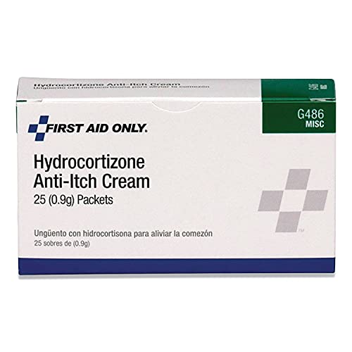 First Aid Only G486 Hydrocortisone Cream Packets 25 Count