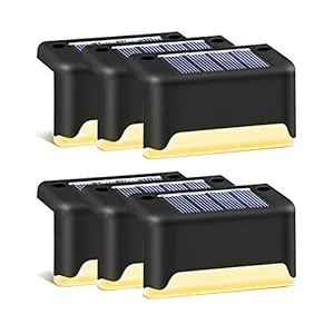 Epyz Solar Step LED Powered Deck Waterproof Outdoor Lighting (3 x 1.7 x 1.6 inch, Warm Yellow , 6)