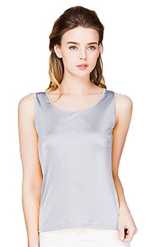 Women's Pure Silk Chemises Slip Double Knit Fabric Silvery Grey