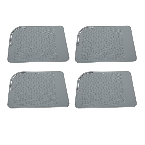 4Pcs Heat Resistant Straightener Pad, Silicone Heat Resistant Mat Heat Mat for Curling Iron Straightener Flat Iron miniatura 7