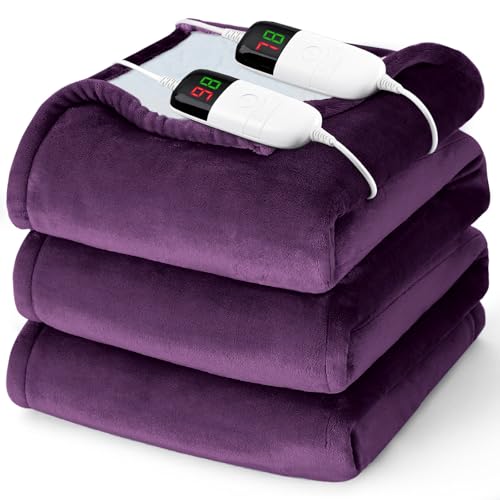 Heated Electric Blanket Queen Size - 84' x 90' Heating Blanket with Dual Control, 10 Heating Levels...