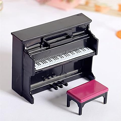CENPEK Dollhouse Miniature Piano with Chair Cover