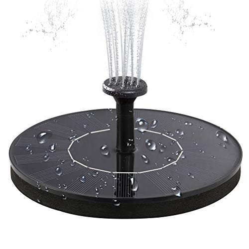ETbotu Vfclar Solar Bird Bath Fountain Pump, Outside Laughter Irrigation Submersible Pump, Pumps Water on Feet with 1.4W Solar Panel for Garden Pool Tang Patio, plastic, 16x16x3.8cm, One size