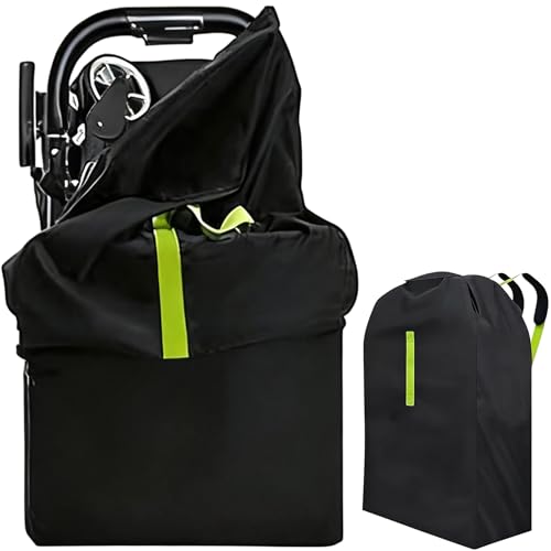 Mootikar Stroller Bag for Airplane Airplane Travel Essentials Stroller Cover for Air Travel Gate Check Bag Padded Car Seat Travel Bag Backpack for Airplane31.5 H x 17.7 W x 17.7 D Black