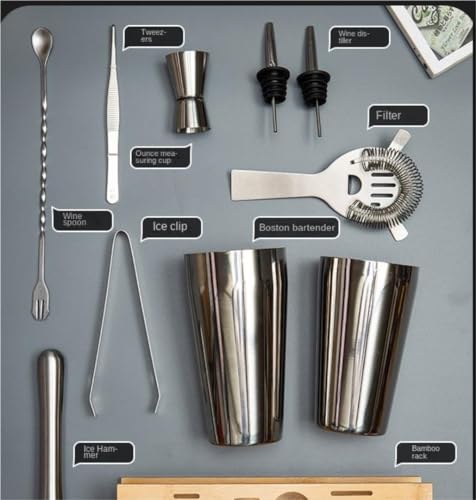 Kit para Bartender 10 piezas Acero Inoxidable con Soporte miniatura 4