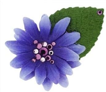 Michelle Roy - Swarovski Crystal - Mini Daisy Hair Clip - Purple