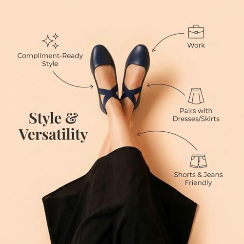 Image of EMMA NEW YORK Ankle Strap Flats for Women, Women Flat Ballerina Shoes, Women's Ballet Flats with Strap