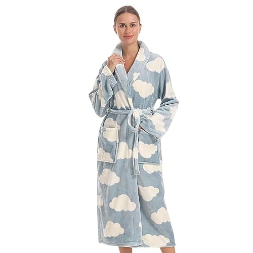 Vislivin Womens Robes Plush Bathrobe Long Warm Fleece Robe