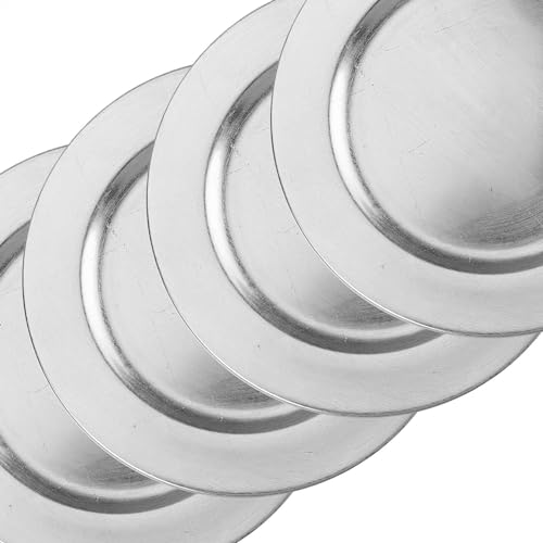 com-four® 4x Platzteller gebürstet - wiederverwendbare Unterteller als Tischdekoration - edle Dekoteller für Hochzeit, Familienfeier oder Weihnachten - Charger Ø 33 cm - Servierplatten