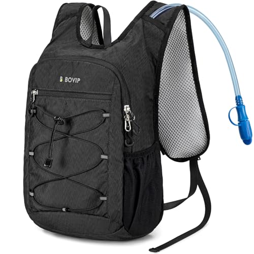 BOVIP Lightweight Hydration Back,15L Multipurpose Hiking Backpack with 1.5L Water Bladder ,Hydro Water Daypack for Cycling Hiking Rave for Men Women - image 1
