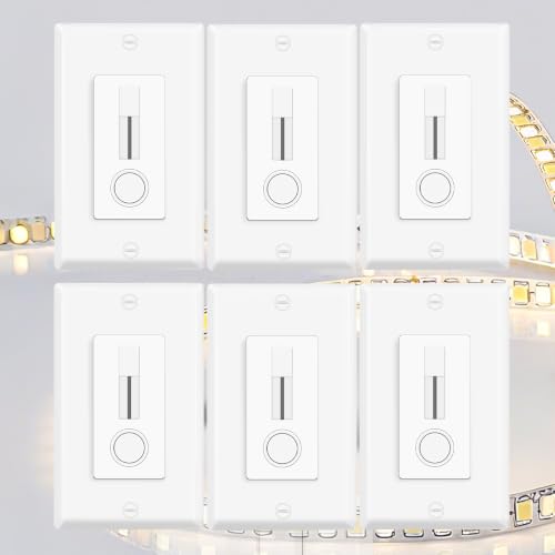 Greencycle 60W 24V LED Driver and Dimmer Switch 6PCS,Compatible with Only 24VDC LED Strip Lights and Fixtures,Single Integrated Unit, Converts 120V AC to 24V DC, Neutral Wire Required, ETL