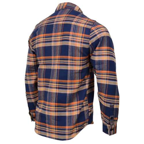 Milwaukee Leather MNG11700 | Men's 'The Wolfman' Blue/Orange Long Sleeve 10.5-Oz Heavy-Duty Cotton Flannel Shirt4