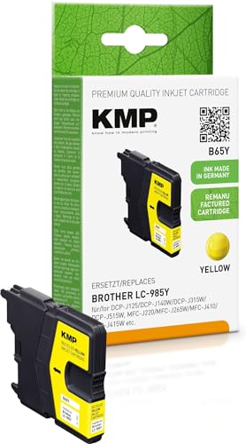 KMP Cartouche de Rechange Brother LC-985Y - 260 Pages - Jaune - Remanufacturé