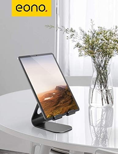 Amazon Brand - Eono Tablet Stand Adjustable, iPad Holder for Desk Aluminum Desktop Dock Compatible with iPad 9, iPad Pro 12.9/11/10.5/9.7, Air 4 3 2 1, mini 6, Galaxy Tab, 5-13" Tablets - Black