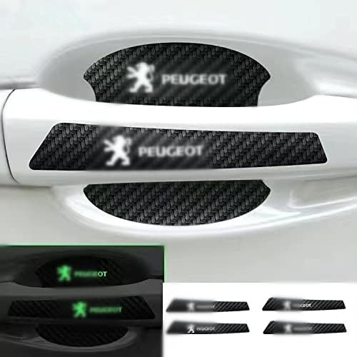 Mhnety 汎用プジョー カーボンファイバー車のドアハンドルの傷保護フィルム サイドステッカーの傷車のドアプロテクターフィルム 8ピース お買い得モデル Mhnety 汎用プジョー カーボンファイバー車のドアハンドルの傷保護フィルム サイドステッカーの傷車のドアプロテクターフィルム 8ピース お買い得モデル