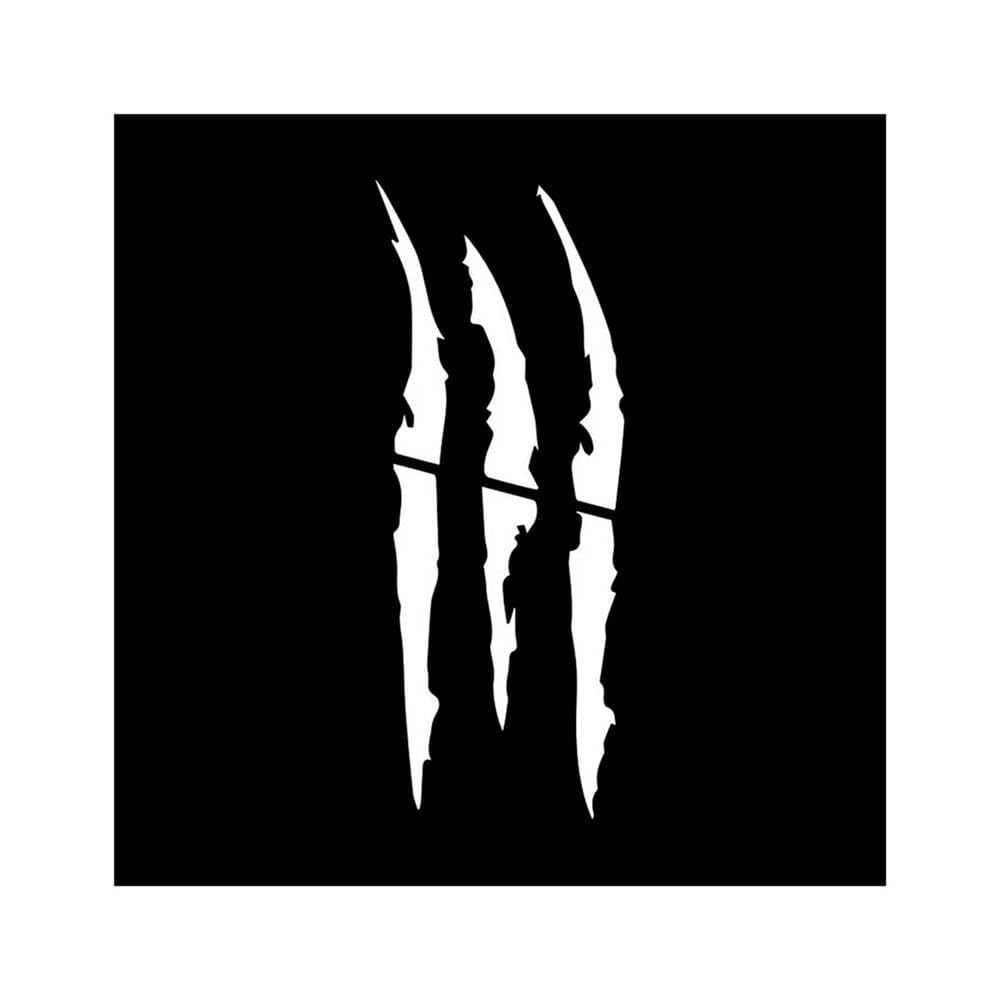 Car Stickers Monster Scratch Claw Marks Carbon Fiber Auto Creative Vinyl Decal(Silver)