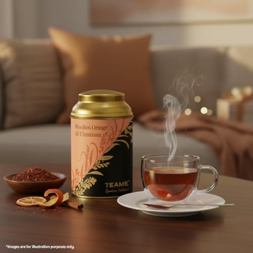 Image of TE-A-ME Rooibos Orange & Cinnamon Tin 50 Grams (Pack of 2) | Infusion Tea Tin | Rooibos Tea