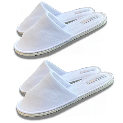 Travelkhushi Unisex Closed Toe White Terry Cloth House Slippers Pack of 2 Pairs - UK 9 (B01HTO1WEW) Amazon Price History, Amazon Price Tracker