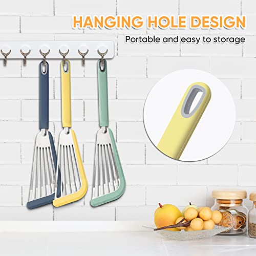 Nonstick Fish Spatula,Maywe Tanso Thin Slotted Spatulas Turner Silicone Fish Spatulas For Nonstick Cookware,High Heat Resistant Bpa Free Cooking Utensils,Ideal For Fish,Eggs,Pancakes (Yellow) #TOP4