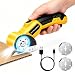 Cordless Electric Scissors, 4V Rechargeable Cardboard Cutter & Box Cutter with 2 Self-Sharpening Titanium Blades, 40-Min Runtime, LED Battery Display & Safety Lock, Rotary Cutter for Cardboard, Fabric