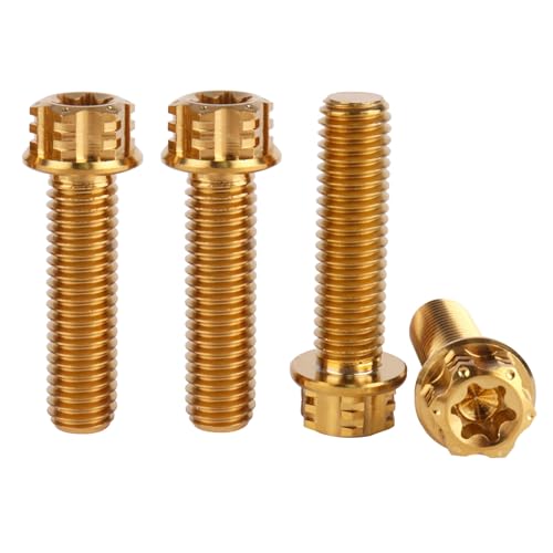 Image of 4Pcs Titanium Bolt Flange Torx Head M8 M10 x 20 25 30mm Screw Bolt for Motorcycle Car Modifications (Gold, M8x30mm)