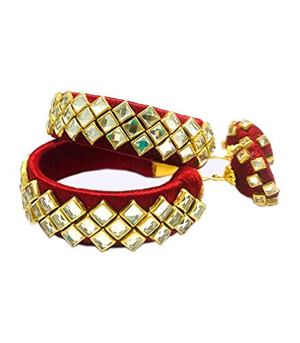 Evisha 2 pcs Kundan Studded Lumba Chuda Rakhi for Bhabhi Ladies (B07TYZV7GN) Amazon Price History, Amazon Price Tracker