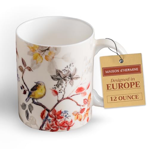 Maison d' Hermine Coffee Mug with Handles Tea Cups (12 Ounce, Pack of 1)