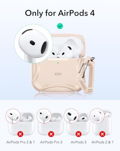 Image of ESR for AirPods 4 Case, Compatible with AirPods 4th Generation Case (2024), Compatible with MagSafe, Powerful Drop Protection, Magnetic Lid, Cyber Series, Desert Titanium