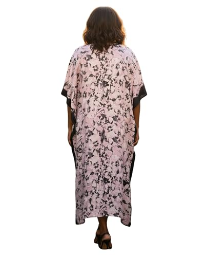 Image of Oussum Women Polyester Casual Long Plus Size Beach Caftan Cover Up Maxi Dress 1X-3X Summer Kaftan Dresses for Women