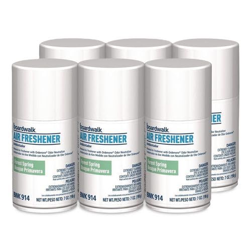 Boardwalk 7oz Metered Air Freshener Refill, 6-Pack, Fresh Linen Scent, Aerosol Spray, Fits Most Dispensers, Odor Eliminator, Made in the USA