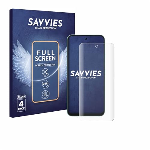 savvies (4 Pack Full-Screen Protection Film Compatible with Tecno Spark Go 2 Full Cover Screen Protector 3D Curved [Edge to Edge, Scratch Proof]