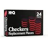 Checkers Replacement Pieces Set of 24 Interlocking Red & Black Game Pieces Durable Plastic Stackable Checkers for Replacement or DIY Boards Includes 12 Red & 12 Black