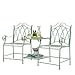 SoBuy Salon de Jardin 2 Personnes Banc avec Table intégrée 2 Places, Table Bistrot, Banc de Jardin Ensemble de Jardin en Fer Ensemble de Meubles de Patio pour Jardin Terrasse et Balcon-Vert OGT44-GR