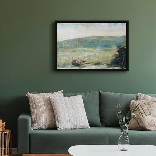 Impression sur toile Seurat - Paysage à Saint Ouen de haute qualité