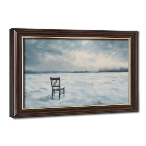 Paysage d'hiver peinture à l'huile pour créer un coin lecture apaisant