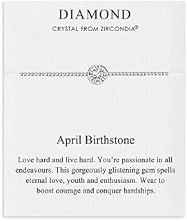 Philip Jones April (Diamond) Birthstone Bracelet Created with Zircondia® Crystals