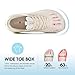 JACKSHIBO Wide Toe Box Shoes Women Arch Support Wide Sneakers for Running Walking Athletic Tennis Orthopedic Plantar Fasciitis Workout with Thick Cushion Zero Drop Sole Width Shoes Beige