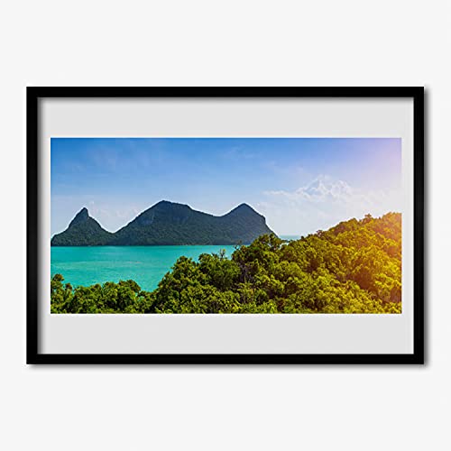 Affiche encadrée salon et chambre grand format paysage mer et montagne Tulup