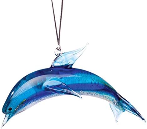 Glassdelights Blue Dolphin Glass Christmas Tree Ornament Ocean Sea Life New