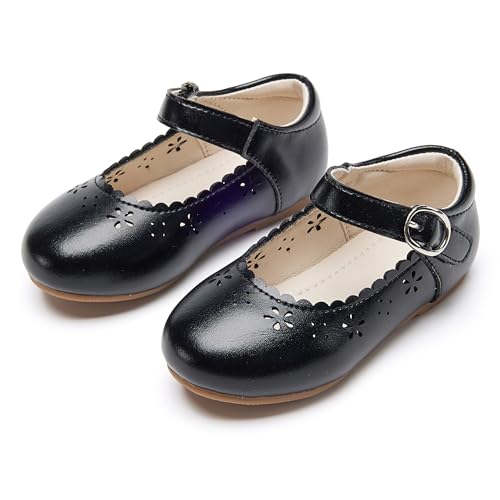 Image of PHIRAMIN Toddler Flower Girl Dress Shoes - Little Girl Mary Janes Flats Wedding