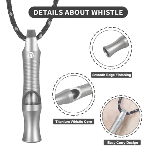 ThruNite-Premium-Titanium-Whistle-Emergency-120db-Safety-Whistle-EDC-Rape-Whistle-with-Necklace-Lightweight-Durable-Survival-Whistles-for-Outdoor-Hiking-Camping-Pets-Training