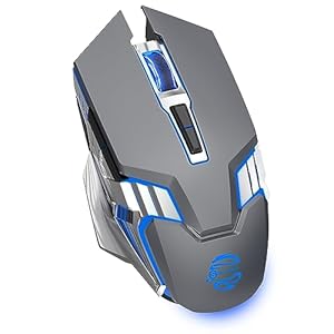Bluetooth Mouse Wireless Gaming Mouse Quiet, 7 Buttons, 800mAh Rechargeable, Silent Click, 3 Modes, RGB Computer Mouse for Chromebook, Laptop, PC, iPad, Tablet, MacBook, Office, Games – Space Gray