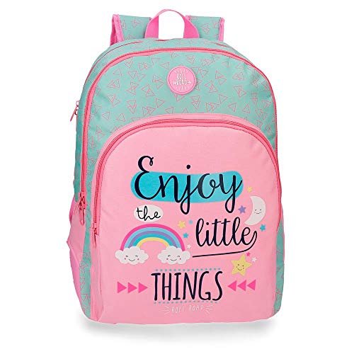 ROLL ROAD Little Things Mochila con doble compartimento  44 cm  Rosa