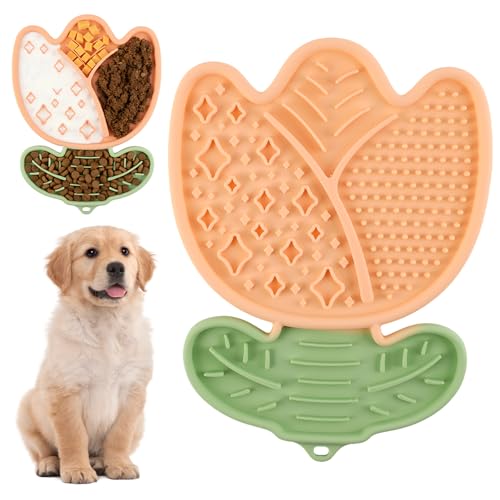 Alfombrilla para Lamer Perros y Gatos, Alimentador Lento para Perros(Rosa)