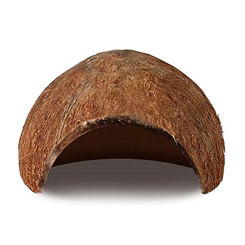 Image of SunGrow Coconut Hut for Crested Gecko, 5x3 Inches Reptile Climbing Hide, Leopard Gecko Tank Cage Habitat Accessories, Smooth-Edged Coconut Shell, for Exercise, Crawling, Perching and Basking Spot